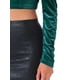 thumbnail image 5 of INSPIRAR CHIC Manga Fruncida para Crop Tops de Terciopelo con Escote Corazón para Mujeres Fiesta S Azul Lago, 5 of 5