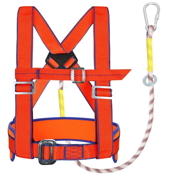 Half-body Fall Protection Safety Harness Kit with 6 Ft Lanyard, ANSI Standard