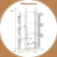 thumbnail image 3 of Costway 2 Pcs Bibliothèque en Forme d'Arbre avec 13 Étagères de Rangement Style Industriel Rustique Blanc, 3 of 10