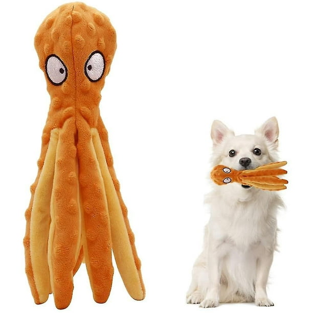 No Stuffing Dog Toy For Small Dogs Puppy Teething Toy, Durable Plush Octopus Dog Toy With