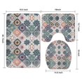 thumbnail image 3 of Multicolor Ethnic Floral and Geometric Pattern Bathroom Rugs Sets 3 Piece,Toilet Cover Set,Absorbent Non Slip Bathroom Mats Sets with U-Shaped Contour Rug Toilet Rug Set, 3 of 5