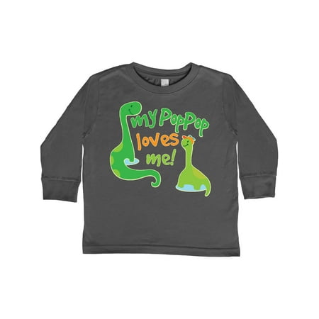 

Inktastic My PopPop Loves Me Dinosaur Gift Toddler Boy Girl Long Sleeve T-Shirt