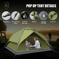 thumbnail image 3 of YUEWO Instant Popup Tents 2-3 Persons,Waterproof Windproof Tents for Camping,2 in 1 Easy Set Up Family Tent with Shelter,Rainfly, Outdoor Dome Tent for Travel,Hiking, 3 of 6