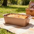 thumbnail image 4 of Meatloaf Pan with Drain Tray, 9.8 x 5.7 Inches Loaf Pans with Insert, Nonstick Meat Loaf for Baking, Reduce the Fat and Kick Up the Flavor Rose Gold, 4 of 7