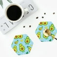 thumbnail image 5 of Balery 6 Pcs Cartoon Avocadoleather Coasters Set, Drink Table Cup Coasters For Living Room Kitchen Coffee Decor, 5 of 9
