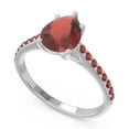 thumbnail image 2 of Diamond-Capitals 2.30 Carat Pear Cut Garnet Gemstone Luxurious Engagement Ring for her Solid 14K White Gold Size 5, 2 of 8