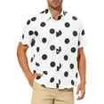 thumbnail image 4 of INSPIRE CHIC Men's Beach Polka Dots Printed Shirt Button Down Short Sleeve Casual Shirts M White, 4 of 6