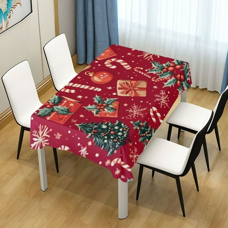 

ALAZA Christmas Tree Gift Rectangle Tablecloth Tablecover Dinning Table Cloth 60 x120