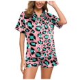 thumbnail image 2 of Wyzesi Womens Robes Lightweight Snap Front 2 Piece Pajama Pattern Printed Short Sleeved Button Down Shirt and Shorts Pajama Set, 2 of 5