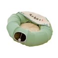 thumbnail image 3 of Pet Cat Playing Tunnel Toys Plegable con cojín desmontable Regalo de vacaciones Fácil de instalar Suave Durable Resistente a los arañazos Almacenamien , Verde Yinane Cama tipo túnel para gatos, 3 of 8