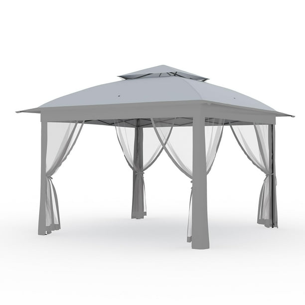 Yeshouse Tienda de campaña al aire libre con toldo 11x11FT con mosquit, haga estallgazebo instantánea impermecon bolsa de transporte portátil