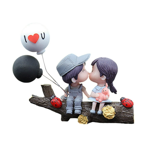 Adornos para salpicadero de coche, miniaturas, pareja encantadora, bonitos adornos para coche. Tenedor de árbol gris