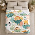 thumbnail image 5 of Jungle Animals Behind Tropical Leaves in Soft Colors, Playful Pastel for Animal Illustration Enthusiasts, Just Because Gift, Flannel Blanket with Home Decor for Bedroom and Living Room, 5 of 9