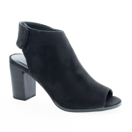 - Webcam by City Classified, Peep Toe Hook And Loop Sling Back Mule Heel Sandals