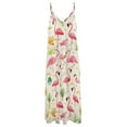 thumbnail image 4 of Flamingo Pattern Sleeveless Dress Woman Fashion Long Dresses Women's Summer Suit Dress Summer 2025 Women, 4 of 7