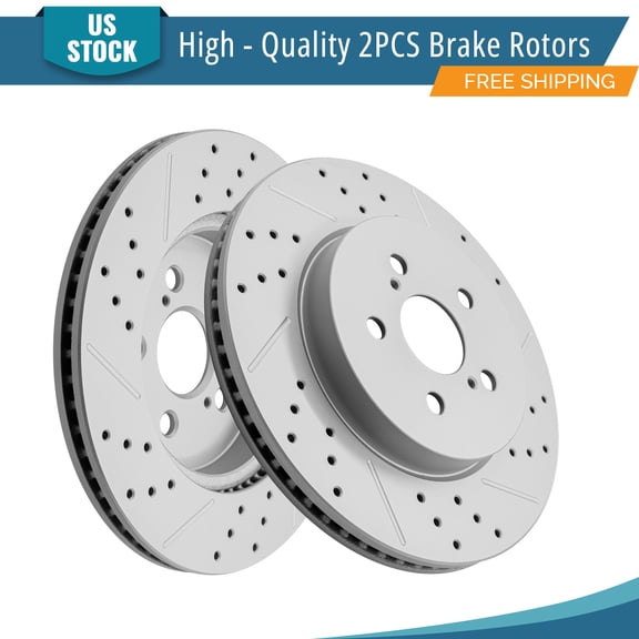 YXPCARS 283mm Front Brake Rotors for 2019-2025 Toyota Corolla 2020 - 2022 Prius Prime, Drilled & Slotted Disc Rotors Kit (982491LR)