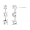 thumbnail image 3 of 14K White Gold 3/4 Cttw Round Diamond 3 Stone Graduated Linear Drop Past, Present and Future Stud Earrings (H-I Color, SI1-SI2 Clarity), 3 of 7