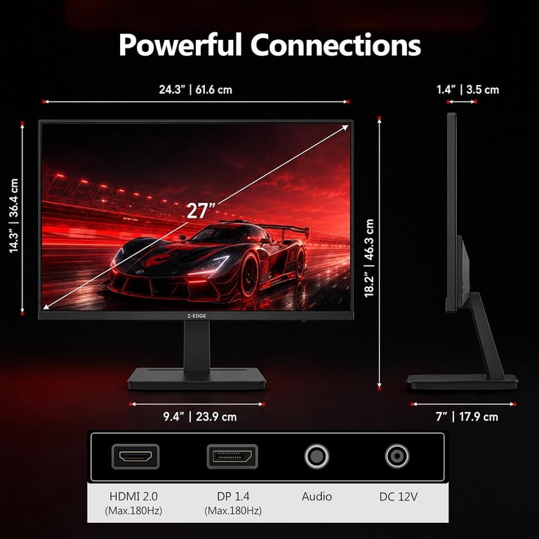 Z-EDGE 27" 180Hz FHD Gaming Monitor photo 4