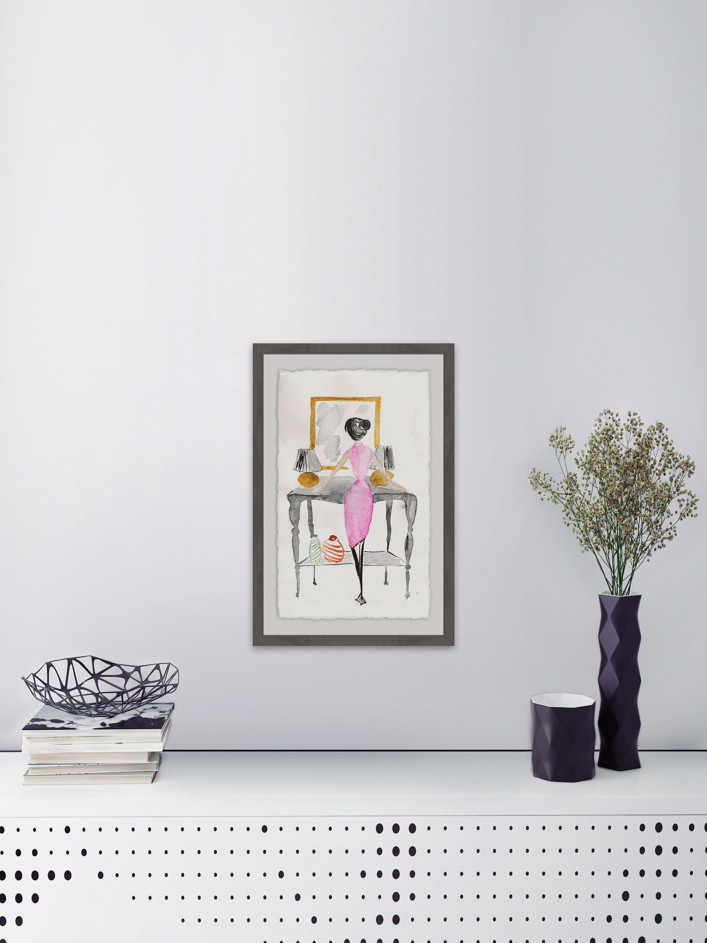 Pretty Pink Dress Framed Painting Print