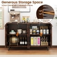 thumbnail image 6 of Costway Buffet Sideboard Mid Century Modern 4-Door Storage Cabinet 50" Accent Cabinet Brown, 6 of 10