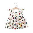 thumbnail image 2 of LYMAYTER Newborn Infant Baby Girls Summer Dresses Toddler Flower Print Ruffles A-Line Dresses Backless Sleeveless Halter Dress, 2 of 11