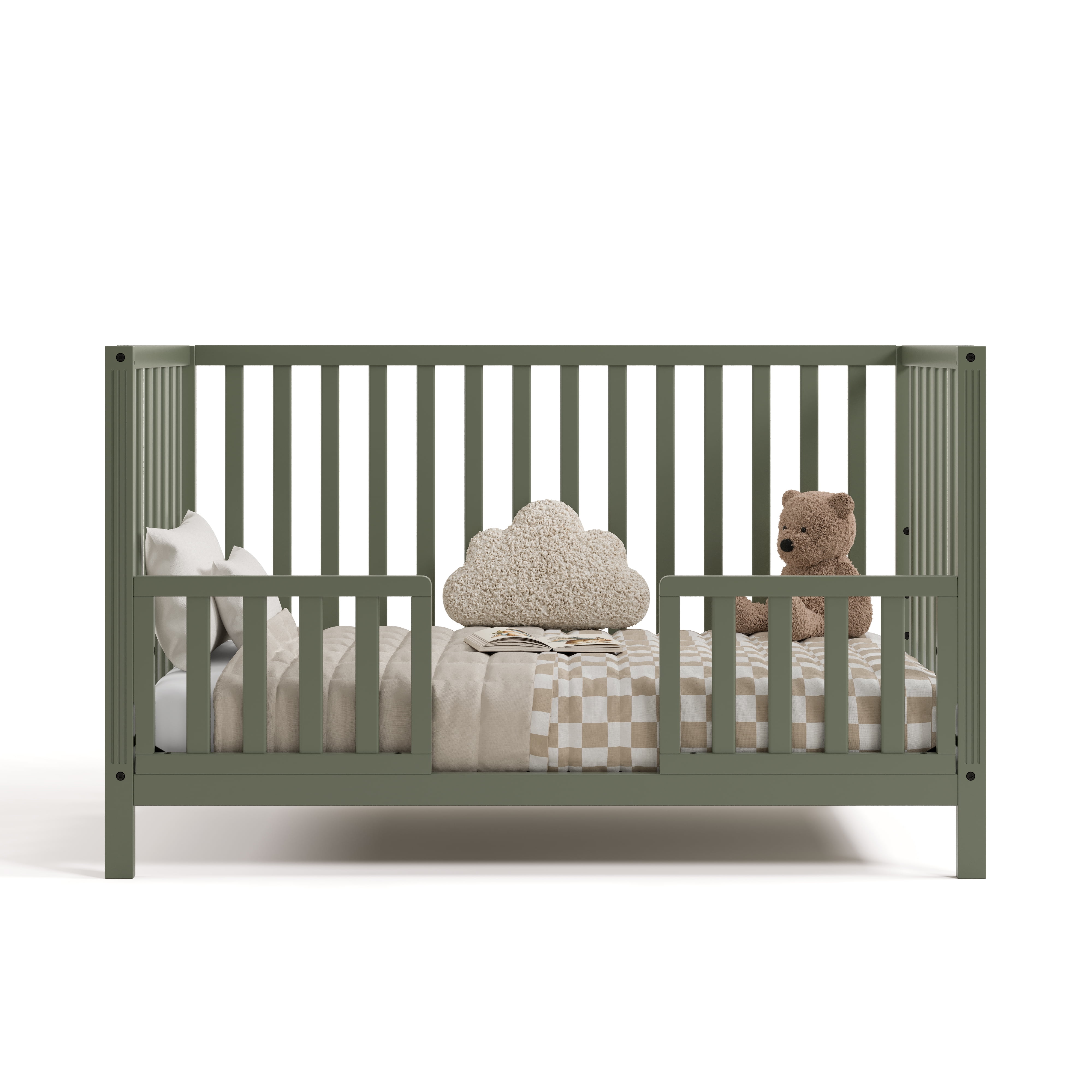 Storkcraft Morningside 5-in-1 Convertible Baby Crib, Olive