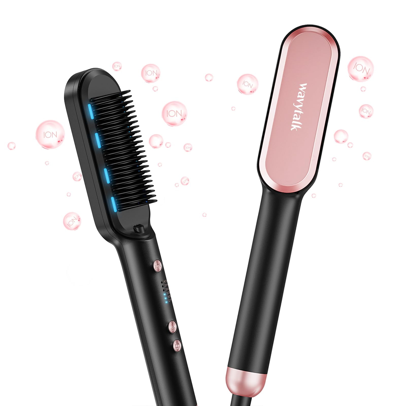 Cepillo alisador de pelo Wavytalk Ionic 6 Temperature Rose | Walmart en