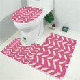 thumbnail image 2 of Pink and Yellow Feather Pattern Bathroom Rugs Sets 3 Piece,Toilet Cover Set,Absorbent Non Slip Bathroom Mats Sets with U-Shaped Contour Rug Toilet Rug Set, 2 of 5