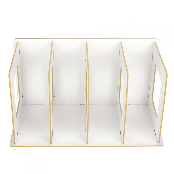 DIY Desktop Bookshelf Rack Books DVD Storage Magazine Organizer[Warm white]