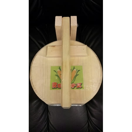 

Round Wood 9 Manual Tortilla Maker Press Wooden flower Corn Tortillas Sugar Pancakes Gorditas Savory Christmas Crispiest (Bunuelos).
