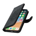 thumbnail image 6 of Flower Embossed Wallet Case for iPhone XS Max, Durable PU Leather Flip Folio Case with Card Slots Magnetic Closure Kickstand and Wrist Strap Shockproof Purse Cover for iPhone XS Max(6.5 inch),Black, 6 of 12