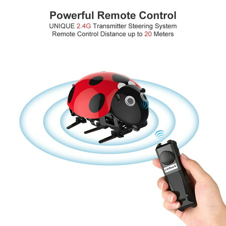 Ladybug RC Cars Intelligent Remote Insect Robot DIY Kits Radio Control Cartoon Toys Remote Truck Toys Best Gift for Kids With 2.4Ghz Remote Control Electronic Car with