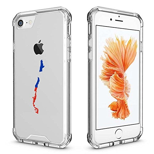 For Apple iPhone Clear Shockproof Bumper Case Hard Cover Chile Chilean Flag...