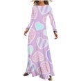 thumbnail image 2 of Qiopertar Robes Décontractées pour Femmes Mode Saint-Valentin Manches Longues Col Rond en Solde à Moins de 5$ en Solde, 2 of 5