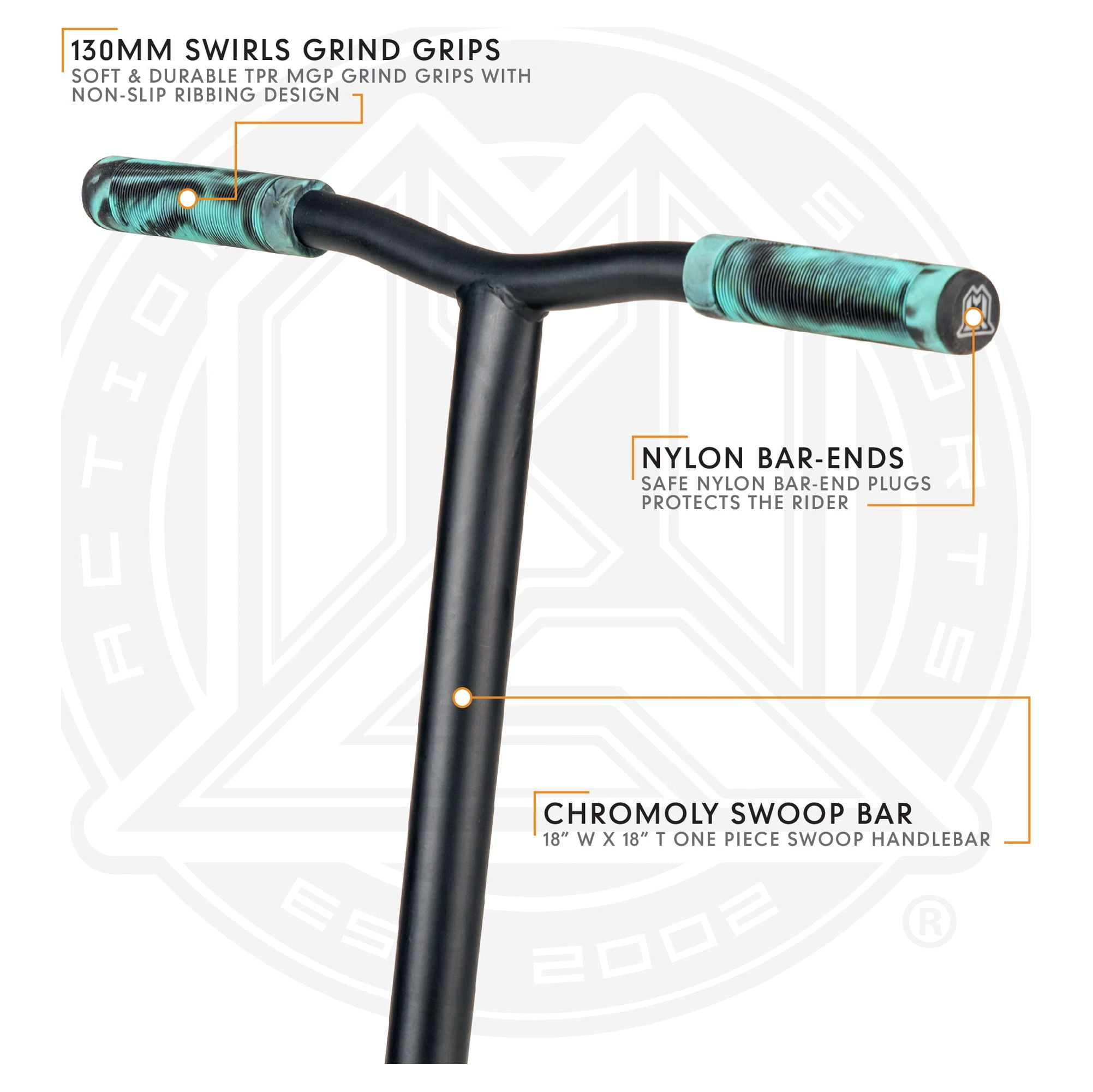 Madd Gear Renegade Rascal 18" x 5" Pro Scooter - Teal/Orange- Unisex