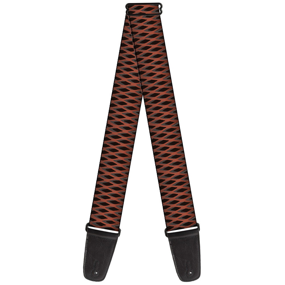Buckle-Down Guitar Strap, Mesh Black Brown, 2 Inches Wide