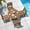 Brown, variant on Serwall Outdoor 5-Piece Round Dining Set, HDPE All Weather Patio Dining Set for 4, 45" Round Dining Table and 4 Armless Dining Chairs, Black