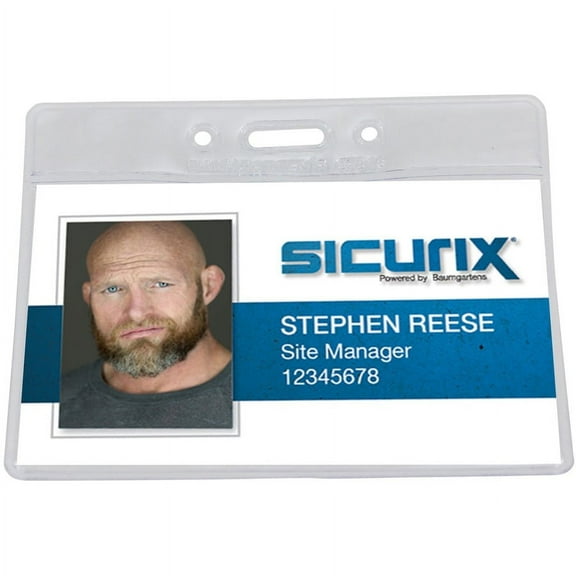 SICURIX Vinyl Punched ID Badge Holders - Horizontal - Horizontal - 2.5" x 3.5" x - Vinyl - 50 / Pack - Clear | Bundle of 2 Packs