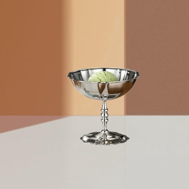 Cuenco de acero inoxidable para helado, taza de postre, multiusos, elegante, para parfait, helado, trifle, cuenco de postre con pie para condimentos