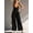 Black, variant on Women'S Adjustable Strap Overalls Button Front V Neck Wide Leg Jumpsuit with Pockets Pink S