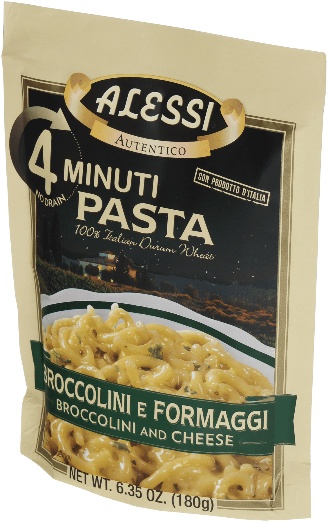 (4 pack) Alessi Pasta Broccoli e Formaggi 6.35 oz Shelf Stable