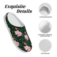 thumbnail image 5 of Daiia Pink Sleeping Fox Print Women’s Fuzzy Slippers Memory Foam Lightweight House Shoes Cozy Loafer Flannel House Shoes-39/40, 5 of 7
