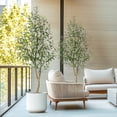thumbnail image 3 of 6FT Faux Olive Tree Tall,Olive Trees Artificia Indoor with White Planter and Green Moss, Fake UV Resistant Artificial Tree,for Home Office Living Room Bedroom Stairs Foyer Decor, 3 of 7