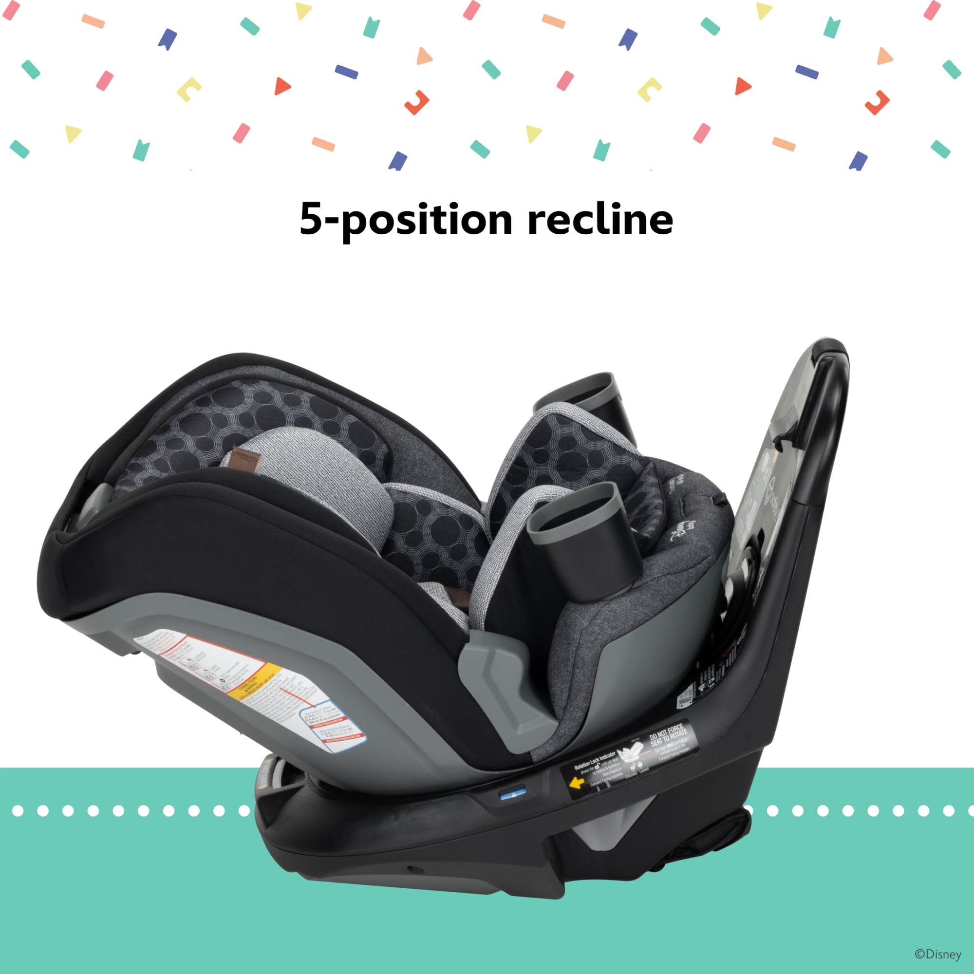 Disney Baby Turn and Go 360 Rotating All-in-One Convertible Car Seat, Vintage Disney