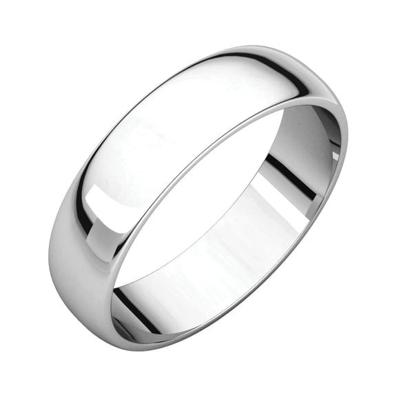 Jewels By Lux Platinum 5mm Half Round Light Bridal Wedding Ring Band Size 8.5