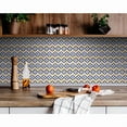 thumbnail image 2 of HomeRoots 400185 4 x 4 in. Blue Yellow Zig Peel & Stick Tiles, 2 of 9