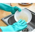 thumbnail image 2 of 1 Pairs Silicone Cleaning Brush Scrubber Gloves Heat Resistant Dish Washing, 2 of 5