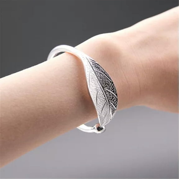 HOOUN Fashion 925 Silver Bracelet Cuff Bangle Women Wedding Party Jewelry Gifts-#4