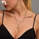thumbnail image 1 of Cross Necklace Alloy Layered Rope Chain Cross Pendant, 1 of 2