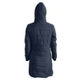thumbnail image 5 of Itsame Women Puffer Jackets Hood Winter Coats Pocket Solid Color Casual Zipper Cotton for Women Waterproof Jacket Navy Size XL, 5 of 6